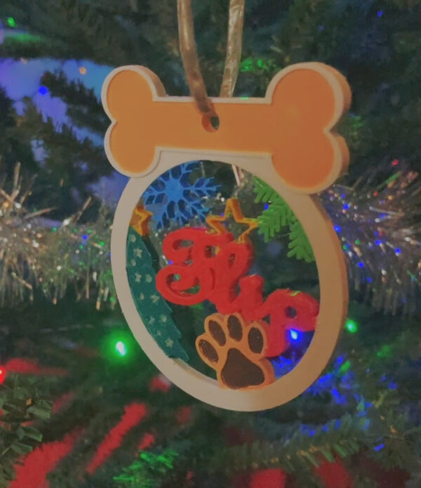 Christmas Ornament With Name Dog Themed - Image 2