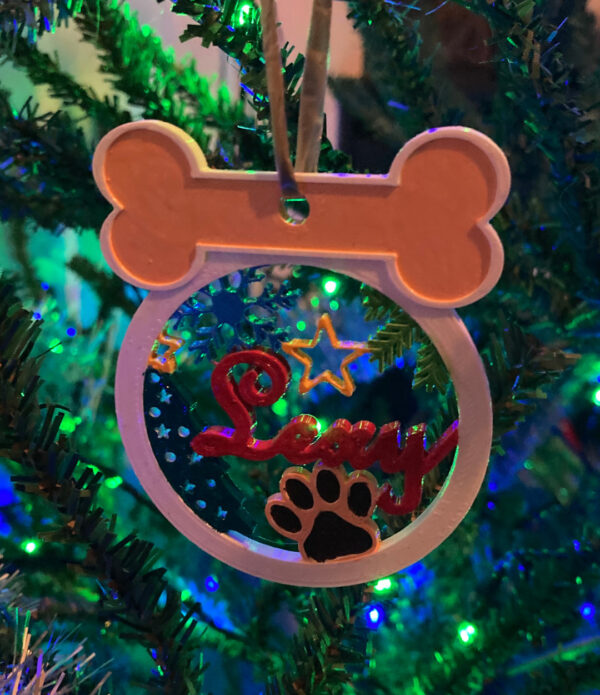 Christmas Ornament With Name Dog Themed