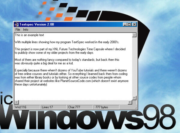 [TimeCapsule] TextSpec 2.0B (VB6)
